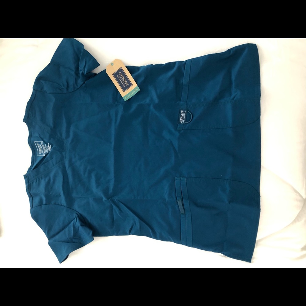 Cherokee Caribbean Blue Scrub Set